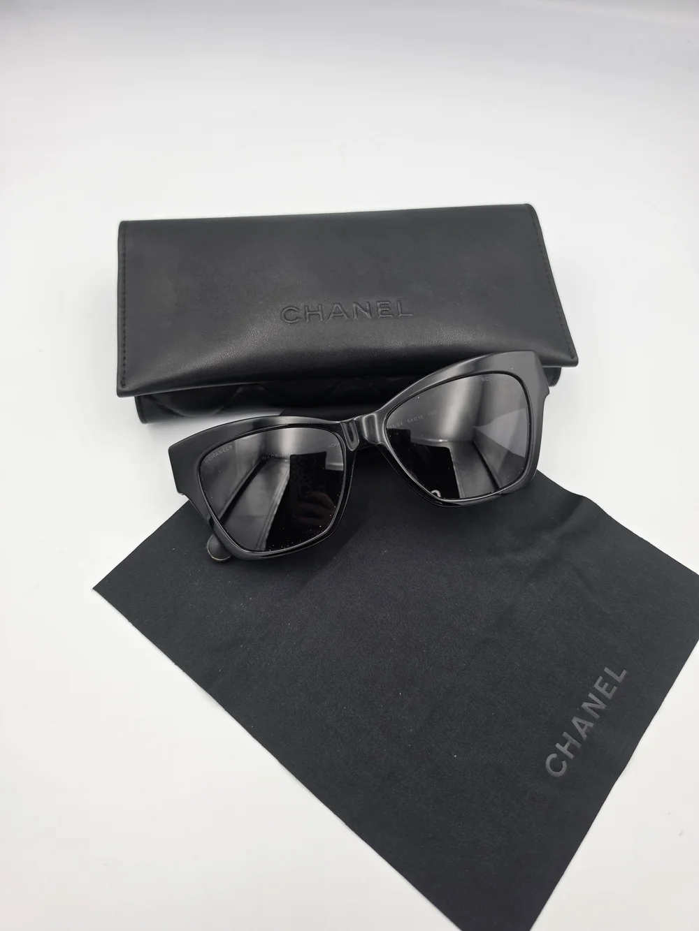 Chanel Black On Black CC Rhinestone Thick Cat-Eye Sunnies (FULL INC.)(NWOT)COA🖤